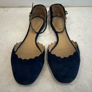 CHLOÉ
Suede Scalloped Navy Blue Accent Flats
Women's Size: 9.5 | IT 39.5